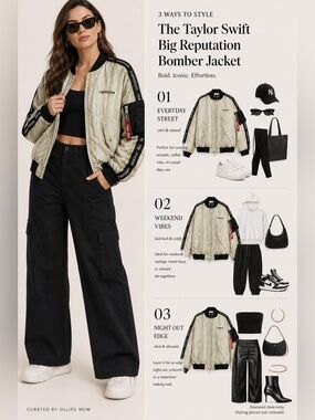 Taylor Swift Big Reputation Bomber Jacket Size 2XL NWOT